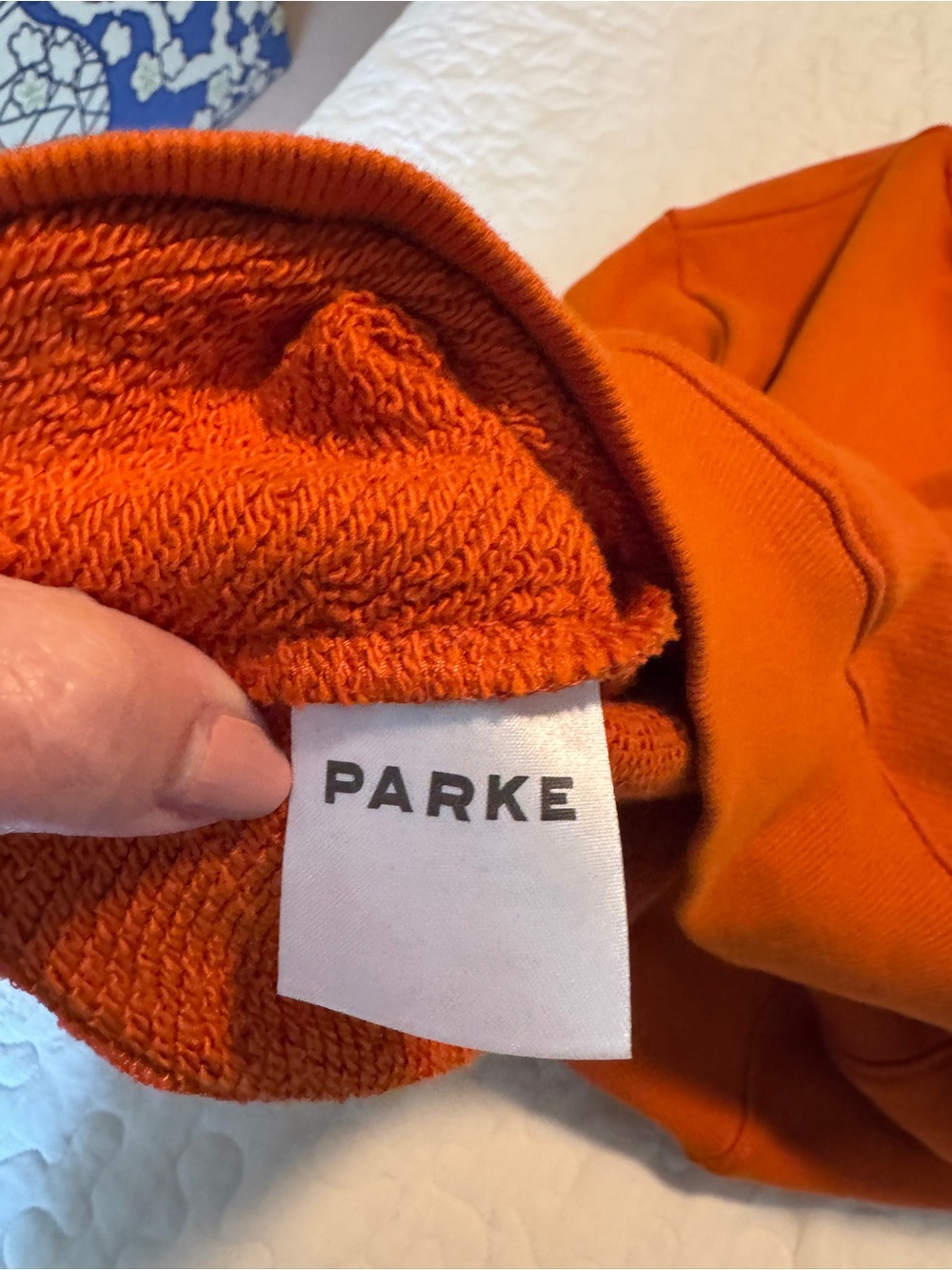 Parke Orange Crewneck Sweatshirt with White Lettering - Picture 4 of 5